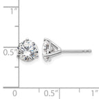 14K White Gold 2 ct Lab-Created Diamond VS/SI+ G+, 3-Prong Stud Earrings