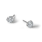 14K White Gold 2 ct Certified Lab-Created Diamond VS+ F+, 3-Prong Stud Earrings