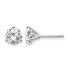 14K White Gold 2 1/2 ct Lab-Created Diamond VS+ F+, 3-Prong Stud Earrings