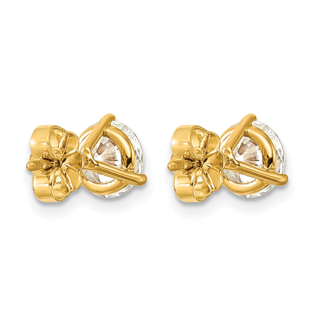 14K Yellow Gold 2 ct Certified Lab-Created Diamond VS+ F+, 3-Prong Stud Earrings