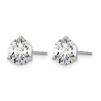 14K White Gold 3 ct Certified Lab-Created Diamond VS+ F+, 3-Prong Stud Earrings