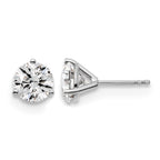 14K White Gold 3 ct Lab-Created Diamond VS+ F+, 3-Prong Stud Earrings
