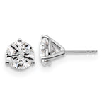 18K White Gold 4 ct Lab-Created Diamond VS+ F+, 3-Prong Stud Earrings