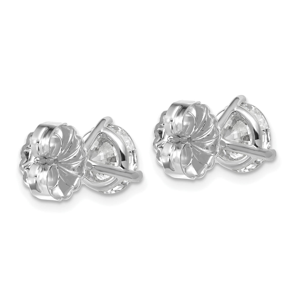 14K White Gold 4 ct Certified Lab-Created Diamond VS/SI+ G+, 3-Prong Stud Earrings