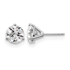 14K White Gold 4 ct Certified Lab-Created Diamond VS/SI+ G+, 3-Prong Stud Earrings