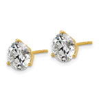 18K Yellow Gold 5 ct Lab-Created Diamond VS+ F+, 3-Prong Stud Earrings