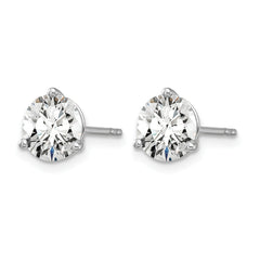 14k White Gold 5 carat Certified Lab Grown Diamond VS+ F+ Round Complete Three Prong Stud Earrings