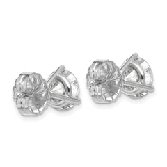14k White Gold 5 carat Certified Lab Grown Diamond VS+ F+ Round Complete Three Prong Stud Earrings