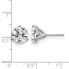 14K White Gold 5 ct Lab-Created Diamond VS+ F+, 3-Prong Stud Earrings