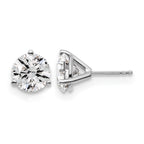 14K White Gold 5 ct Lab-Created Diamond VS+ F+, 3-Prong Stud Earrings