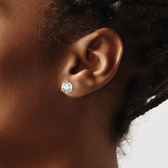 14k 5 carat Certified Lab Grown Diamond VS+ F+ Round Complete Three Prong Stud Earrings