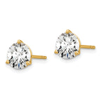 18K Yellow Gold 6 ct Certified Lab-Created Diamond VS+ F+, 3-Prong Stud Earrings