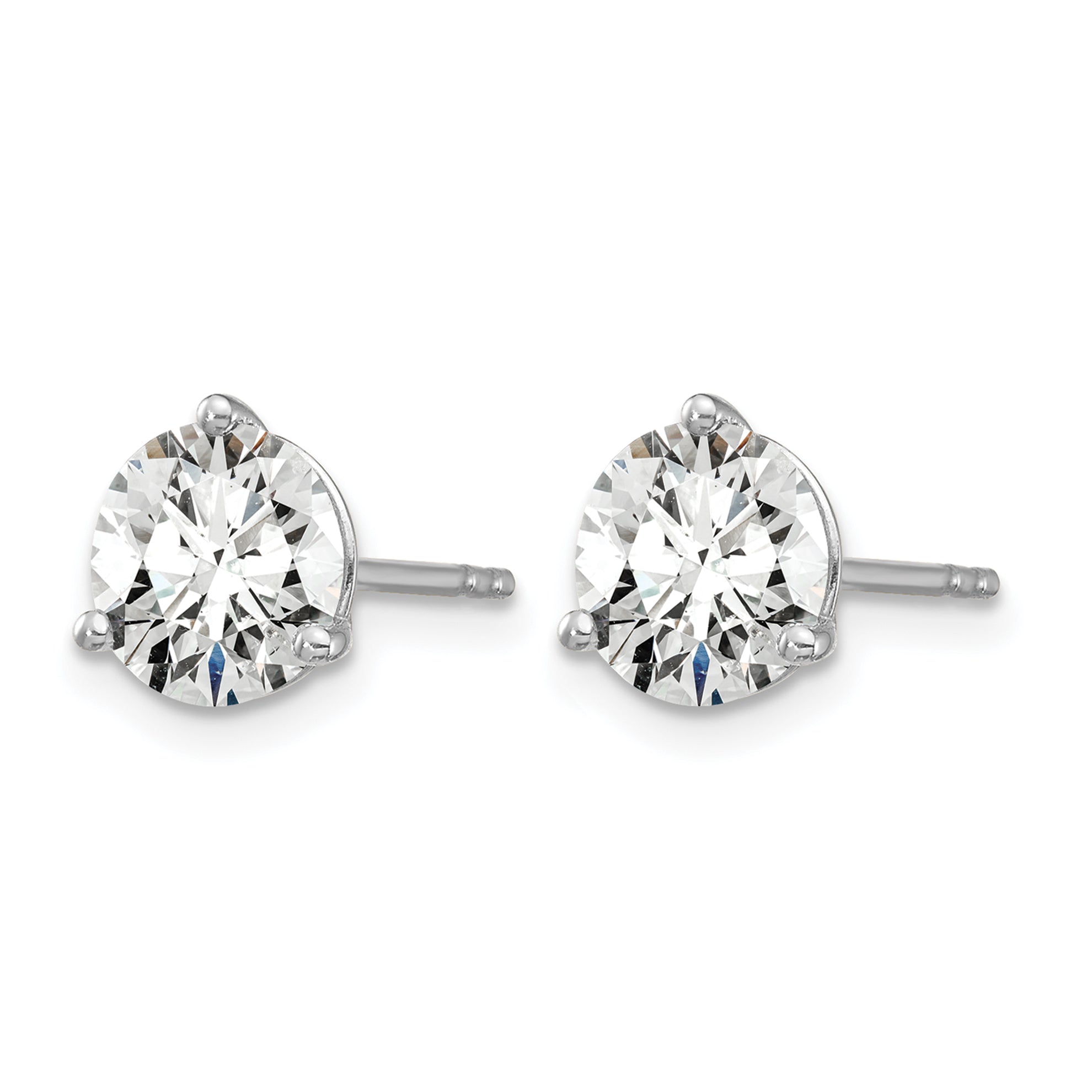 14K White Gold 6 ct Certified Lab-Created Diamond VS/SI+ G+, 3-Prong Stud Earrings Secondary image