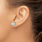 14K White Gold 6 ct Certified Lab-Created Diamond VS/SI+ G+, 3-Prong Stud Earrings