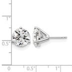 14K White Gold 6 ct Certified Lab-Created Diamond VS/SI+ G+, 3-Prong Stud Earrings