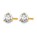 14K Yellow Gold 6 ct Certified Lab-Created Diamond VS/SI+ G+, 3-Prong Stud Earrings