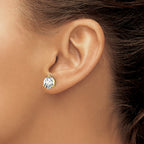 14K Yellow Gold 6 ct Certified Lab-Created Diamond VS+ F+, 3-Prong Stud Earrings