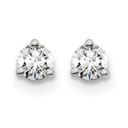 14K White Gold 1/5 ct Certified Lab-Created Diamond VS+ F+, 3-Prong Screw-Back Stud Earrings