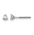 14K White Gold 1/5 ct Certified Lab-Created Diamond VS+ F+, 3-Prong Screw-Back Stud Earrings