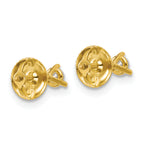 14K Yellow Gold 1/5 ct Lab-Created Diamond VS/SI+ G+, 3-Prong Screw-Back Stud Earrings