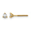 14K Yellow Gold 1/5 ct Certified Lab-Created Diamond VS/SI+ G+, 3-Prong Screw-Back Stud Earrings