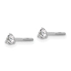 18K White Gold 1/4 ct Lab-Created Diamond VS+ F+, 3-Prong Screw-Back Stud Earrings