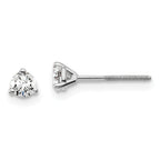 18K White Gold 1/4 ct Certified Lab-Created Diamond VS+ F+, 3-Prong Screw-Back Stud Earrings