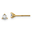 18K Yellow Gold 1/4 ct Certified Lab-Created Diamond VS+ F+, 3-Prong Screw-Back Stud Earrings