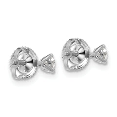 Platinum 1/4 carat Lab Grown Diamond VS+ F+ Round Complete Three Prong Screwback Stud Earrings