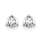 14K White Gold 1/4 ct Certified Lab-Created Diamond VS+ F+, 3-Prong Screw-Back Stud Earrings
