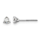 14K White Gold 1/4 ct Certified Lab-Created Diamond VS/SI+ G+, 3-Prong Screw-Back Stud Earrings