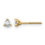 14K Yellow Gold 1/4 ct Certified Lab-Created Diamond VS+ F+, 3-Prong Screw-Back Stud Earrings