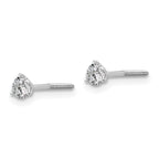 Platinum 1/3 ct Lab-Created Diamond VS+ F+, 3-Prong Screw-Back Stud Earrings