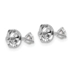 Platinum 1/3 ct Lab-Created Diamond VS+ F+, 3-Prong Screw-Back Stud Earrings