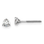 Platinum 1/3 ct Lab-Created Diamond VS+ F+, 3-Prong Screw-Back Stud Earrings