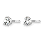 14K White Gold 1/3 ct Lab-Created Diamond VS+ F+, 3-Prong Screw-Back Stud Earrings