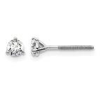 14K White Gold 1/3 ct Certified Lab-Created Diamond VS/SI+ G+, 3-Prong Screw-Back Stud Earrings