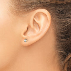 14k 1/3 carat Certified Lab Grown Diamond VS+ F+ Round Complete Three Prong Screwback Stud Earrings