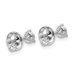 18K White Gold 1/2 ct Lab-Created Diamond VS+ F+, 3-Prong Screw-Back Stud Earrings