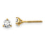 18K Yellow Gold 1/2 ct Lab-Created Diamond VS+ F+, 3-Prong Screw-Back Stud Earrings