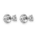 Platinum 1/2 ct Certified Lab-Created Diamond VS+ F+, 3-Prong Screw-Back Stud Earrings