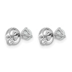 14K White Gold 1/2 ct Lab-Created Diamond VS+ F+, 3-Prong Screw-Back Stud Earrings