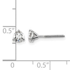 14K White Gold 1/2 ct Lab-Created Diamond VS/SI+ G+, 3-Prong Screw-Back Stud Earrings
