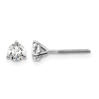 14K White Gold 1/2 ct Certified Lab-Created Diamond VS+ F+, 3-Prong Screw-Back Stud Earrings