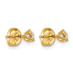 14K Yellow Gold 1/2 ct Certified Lab-Created Diamond VS/SI+ G+, 3-Prong Screw-Back Stud Earrings