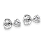 14K White Gold 5/8 ct Certified Lab-Created Diamond VS+ F+, 3-Prong Screw-Back Stud Earrings