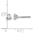 14K White Gold 5/8 ct Lab-Created Diamond VS+ F+, 3-Prong Screw-Back Stud Earrings