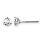 14K White Gold 5/8 ct Lab-Created Diamond VS+ F+, 3-Prong Screw-Back Stud Earrings