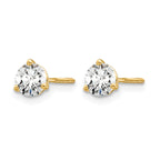 14K Yellow Gold 5/8 ct Certified Lab-Created Diamond VS+ F+, 3-Prong Screw-Back Stud Earrings