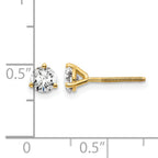 14K Yellow Gold 5/8 ct Certified Lab-Created Diamond VS/SI+ G+, 3-Prong Screw-Back Stud Earrings